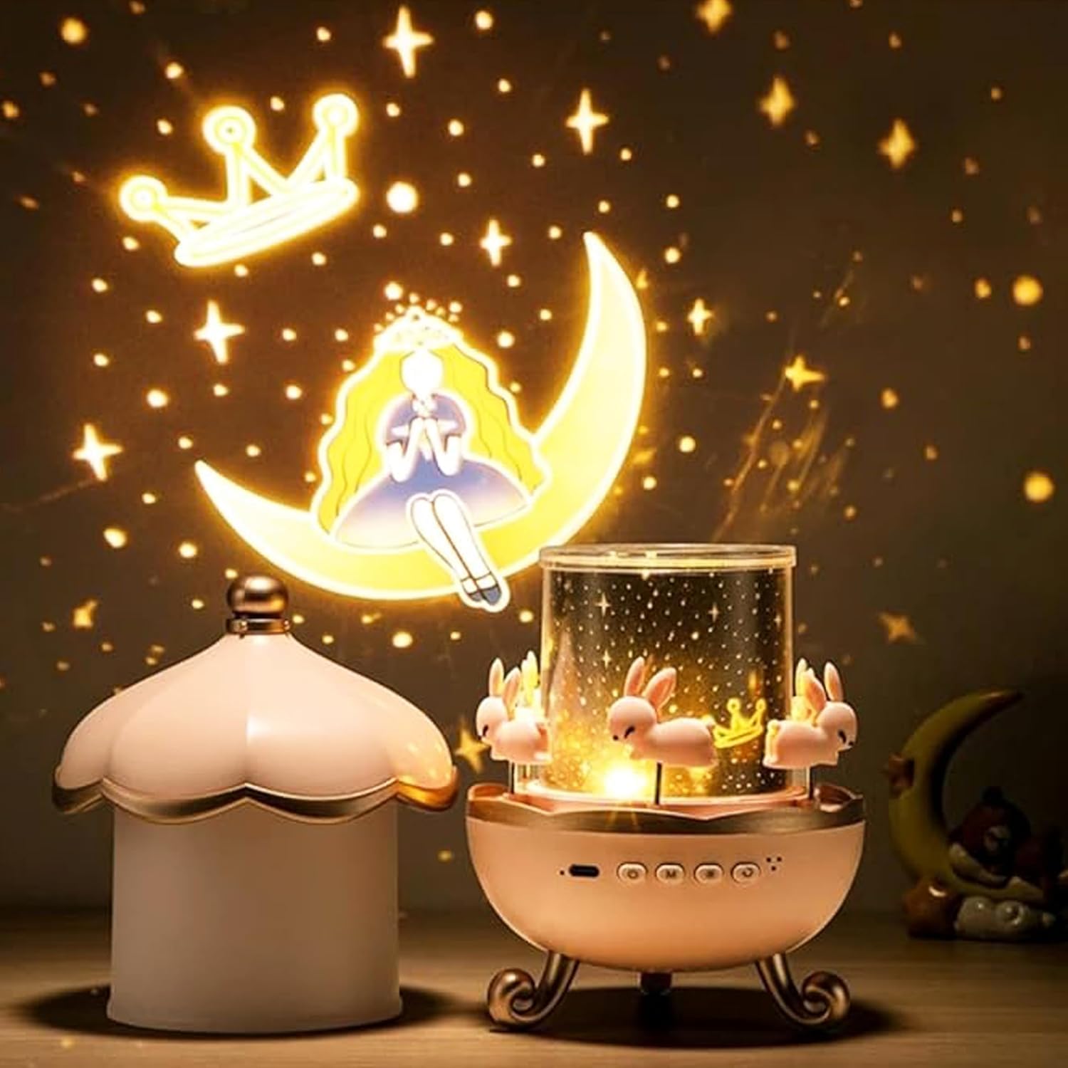 Rabbit Night Light Projector With 360° Rotation